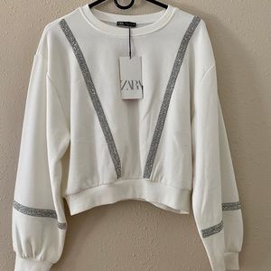 Zara white pullover sweater